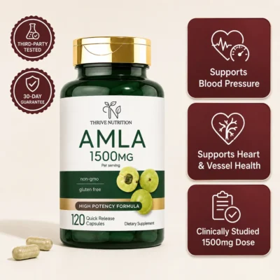Thrive Nutrition capsules with a 1,500 mg amla extract formula