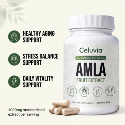 Celuvia capsules with 1,000 mg standardised amla extract per serving