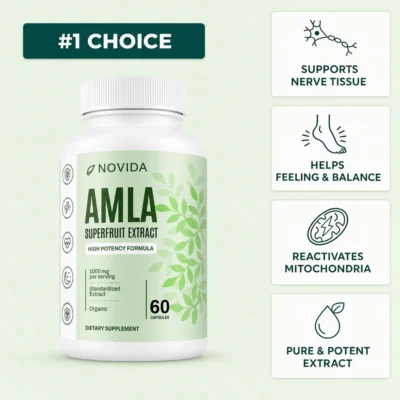 Novida Amla Nerve Support two-capsule daily serving