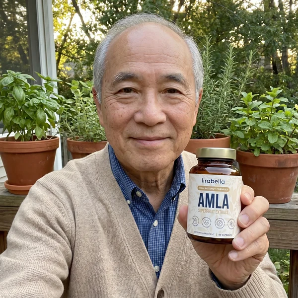 Lirabella Amla Superfruit Capsules with a two-capsule daily serving